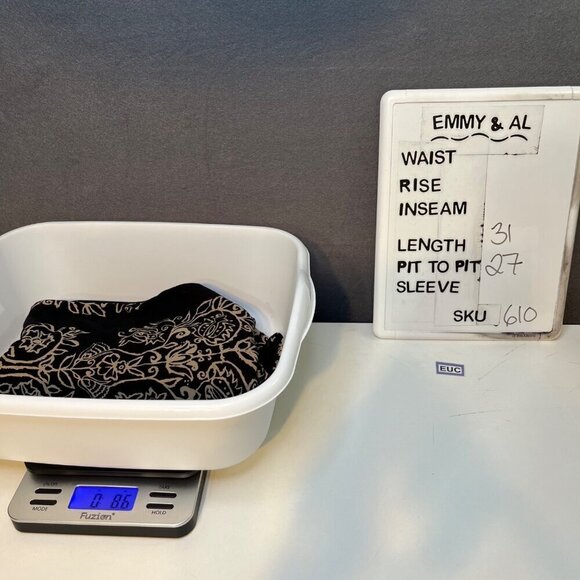 Lucky Brand Boho Tunic Top Blouse Size 3X Black Tan Paisley Print Stretch EUC - Picture 11 of 11